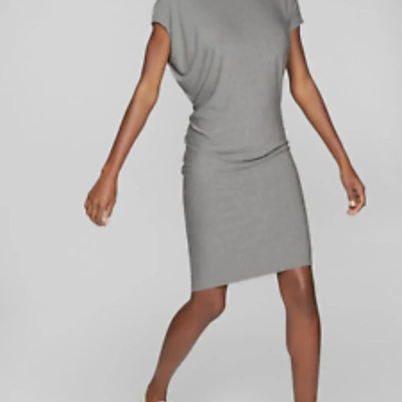 Athleta Gray Draped Crew T Shirt Jersey Dress Womens XXS Short Sleeve - Picture 11 of 11